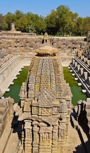 Symmetrical view of Kunda and temples in it